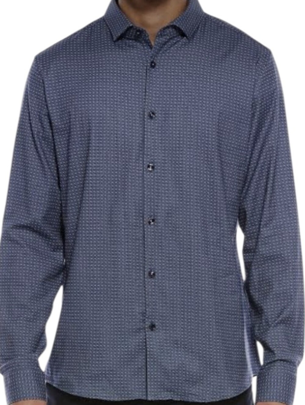 EC Calvin KLein Slim Fit Geometric Pattern 100% Cotton Button Up Shirt